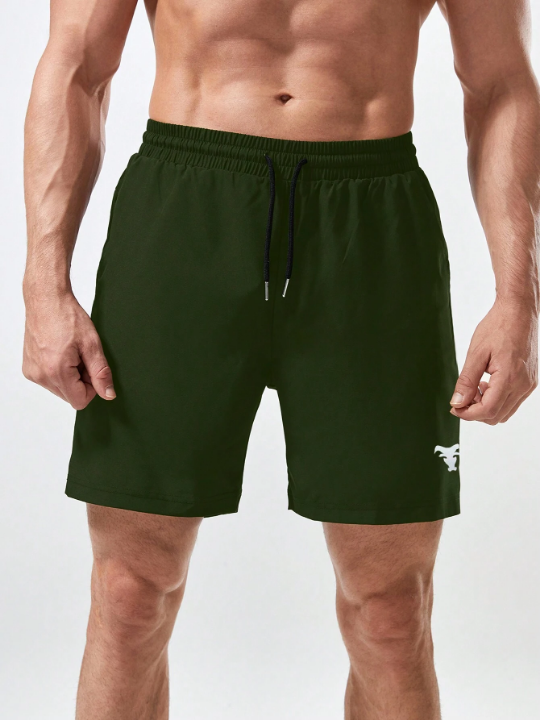 Sport Corelite Men Cattle Print Drawstring Waist Sports Shorts