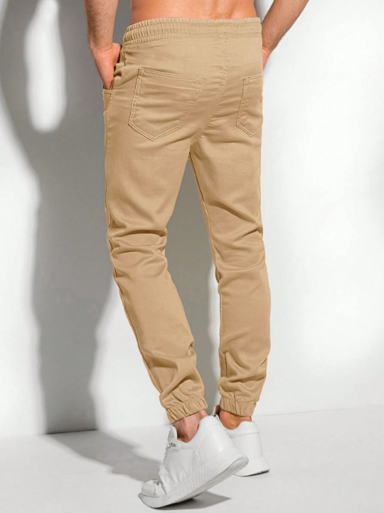 Manfinity Basics Men Drawstring Waist Slant Pocket Pants