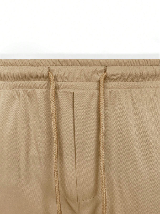 Manfinity Basics Men Drawstring Waist Slant Pocket Pants