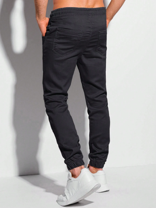 Manfinity Basics Men Drawstring Waist Slant Pocket Pants