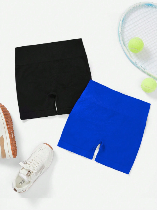 Yoga Basic 2pcs Solid Ruched Sports Shorts