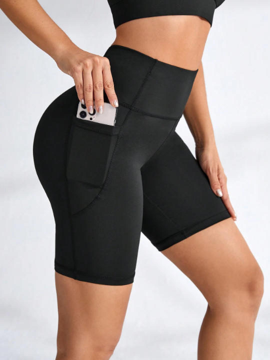 Yoga Basic Side Phone Pocket Sports Shorts