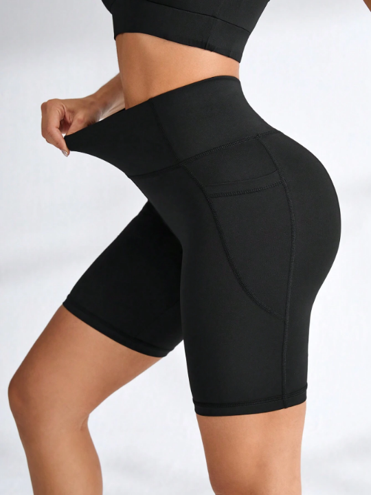 Yoga Basic Side Phone Pocket Sports Shorts