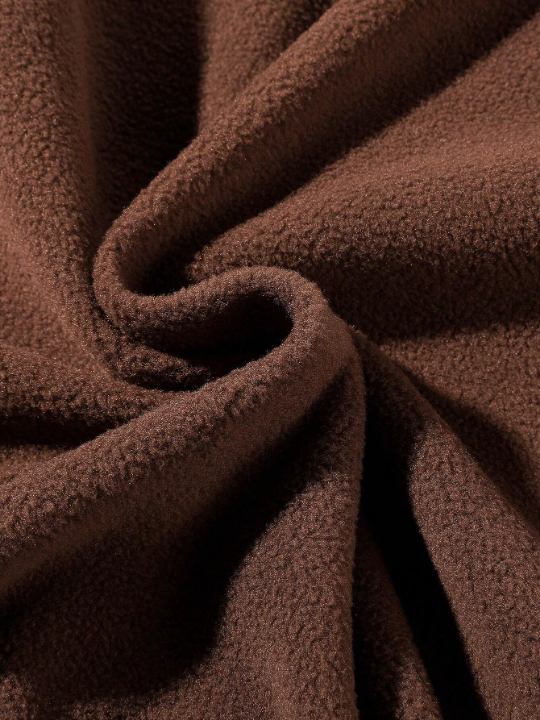 Manfinity Hypemode Men Loose Patched Detail Half Zip Fleece Sweatshirt