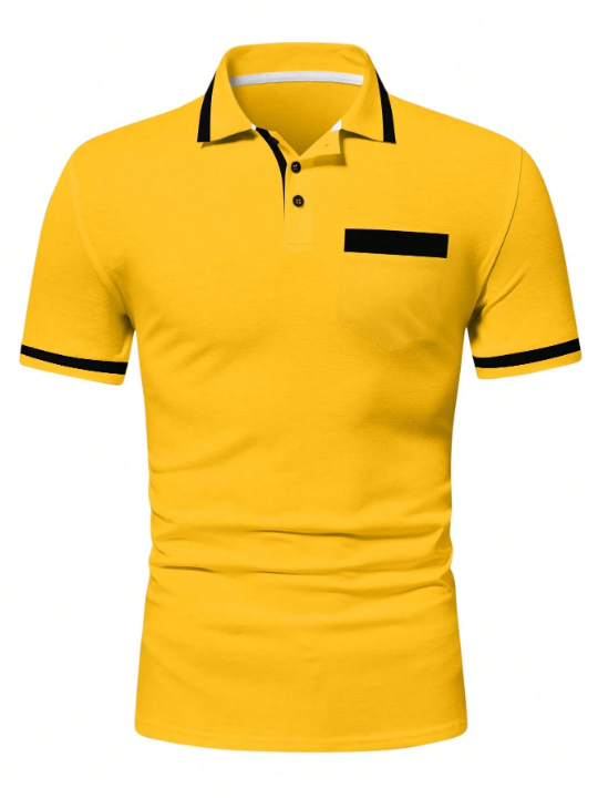 Manfinity Mode Men Contrast Trim Polo Shirt