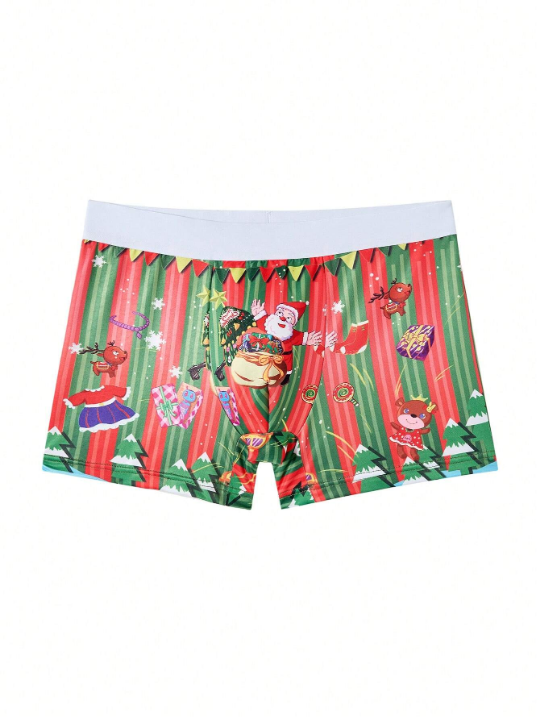 Men Christmas Print Trunk