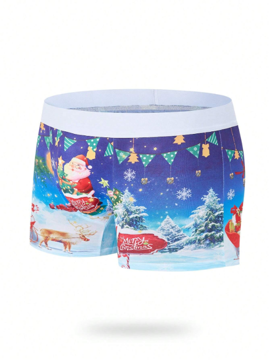 Men Christmas Print Trunk