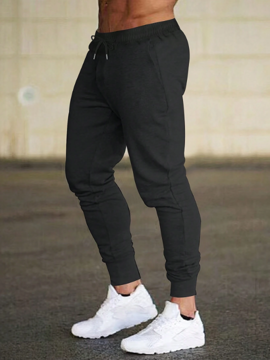 Manfinity Men Solid Drawstring Waist Sweatpants