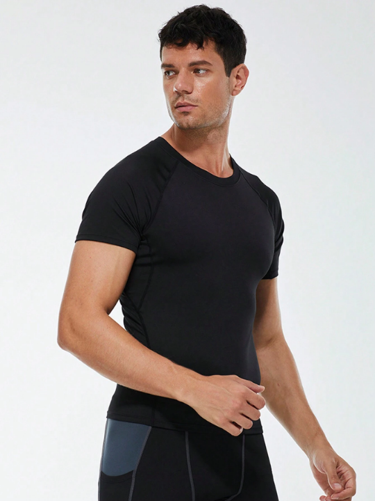 Sports Compression Short Sleeve Men's T-Shirt Gym Clothes Men Basic T Shirt