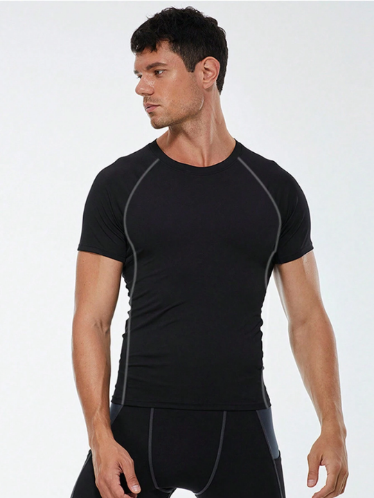 Men's Sports Tight Short Sleeve T-Shirt Gym Clothes Men Basic T Shirt