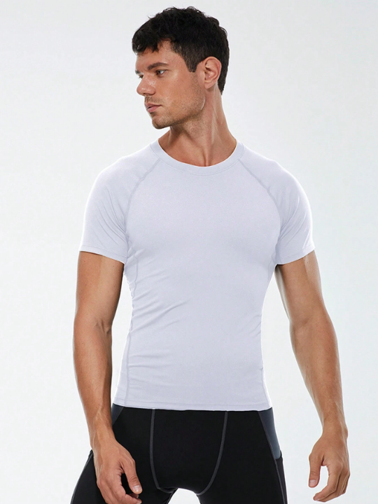 Men's Athletic Short Sleeve Compression T-Shirt Gym Clothes Men Basic T Shirt