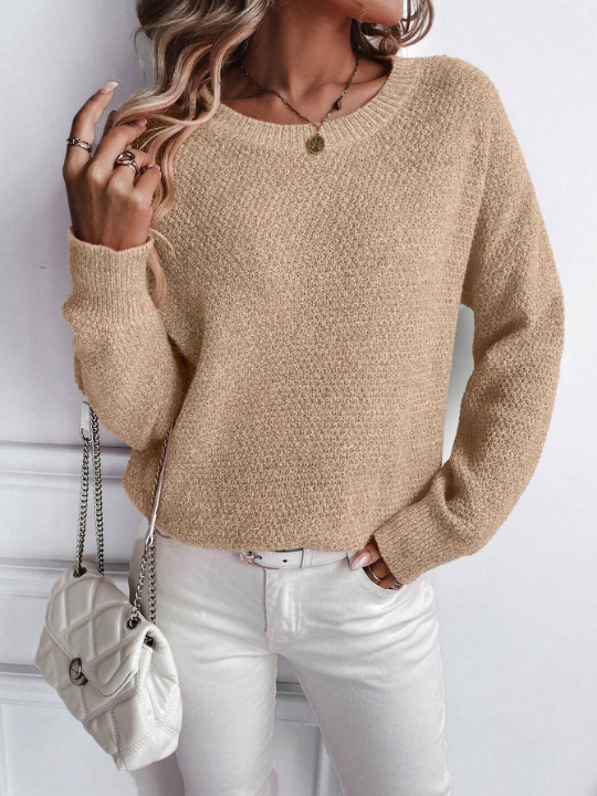 LUNE Solid Drop Shoulder Sweater