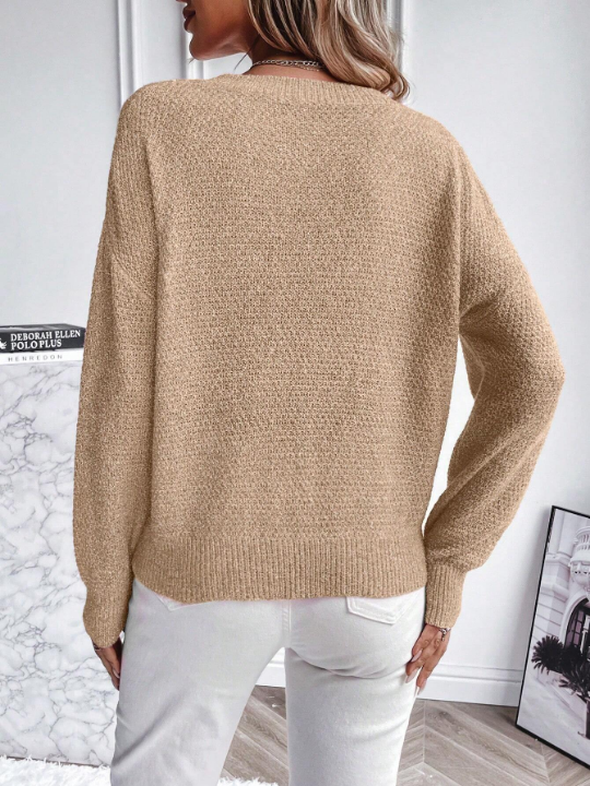 LUNE Solid Drop Shoulder Sweater