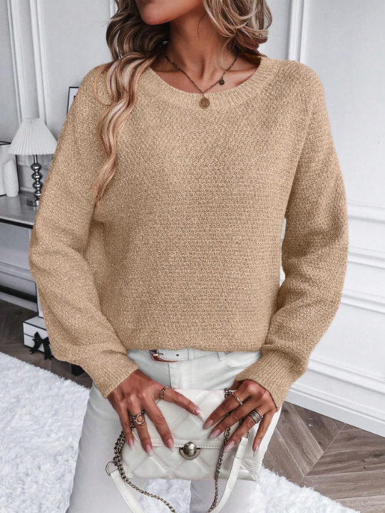 LUNE Solid Drop Shoulder Sweater