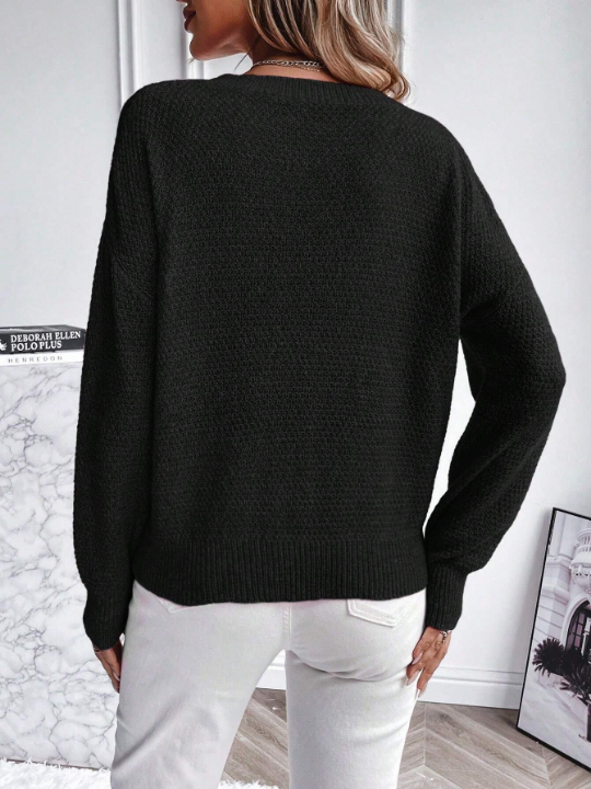 LUNE Solid Drop Shoulder Sweater