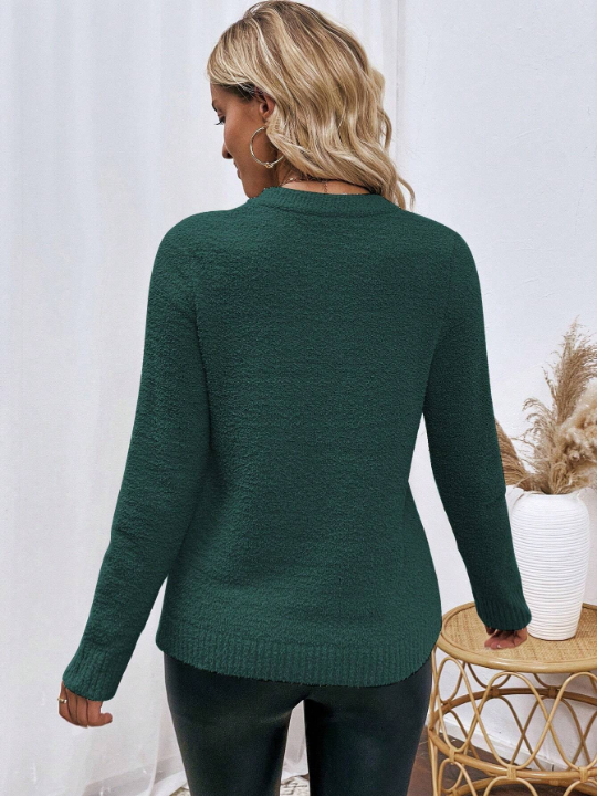 Solid Round Neck Sweater