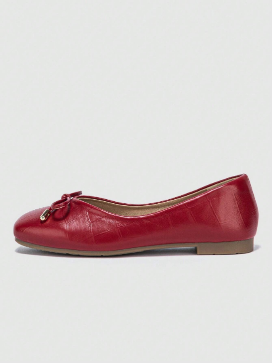 Women's Flat Square-toe Flats With Bowknot And Soft Sole For Comfort