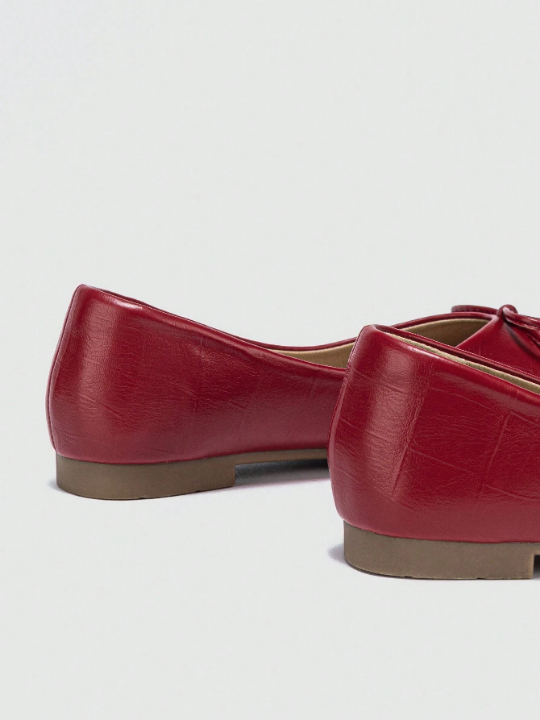 Women's Flat Square-toe Flats With Bowknot And Soft Sole For Comfort