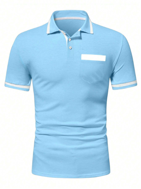 Manfinity Mode Men Contrast Trim Polo Shirt