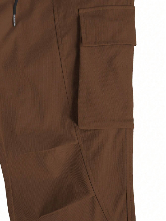 Manfinity LEGND Loose-Fit Men's Drawstring Cargo Pants With Flap Pockets On The Side