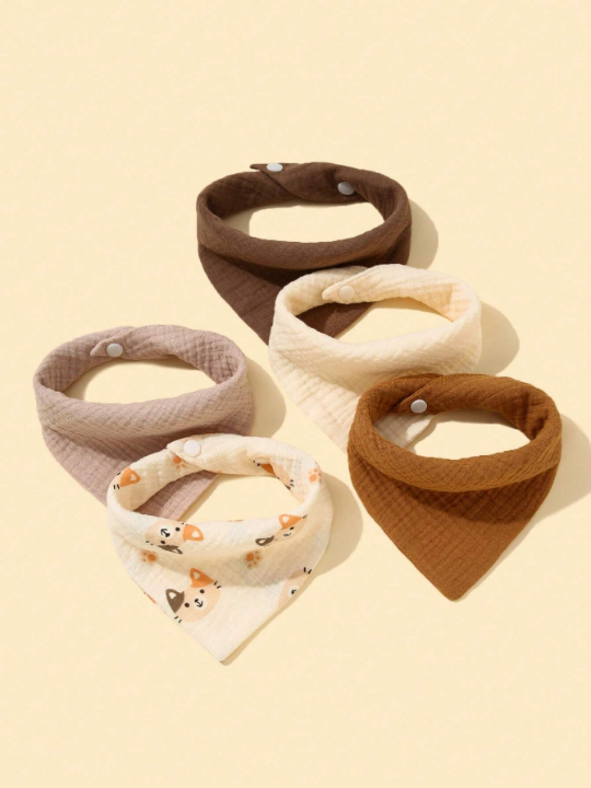 5pcs/set Muslin Baby Bibs