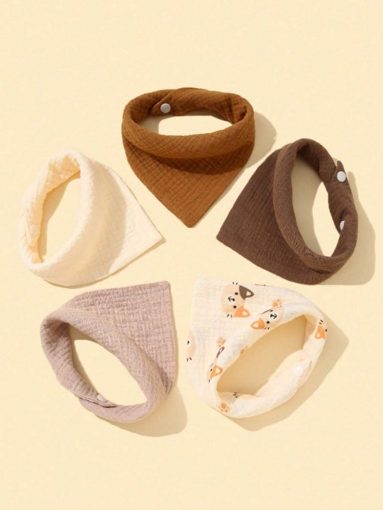 5pcs/set Muslin Baby Bibs