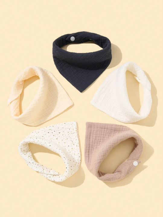 5pcs/pack Muslin Baby Bibs