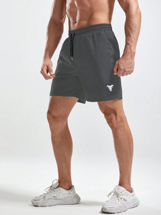 Sport Corelite Men Cattle Print Drawstring Waist Sports Shorts