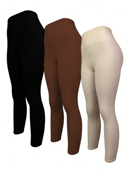 Yoga Basic 3pcs Wide Waistband Sports Leggings