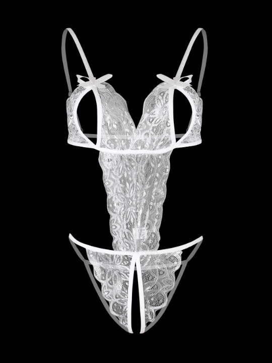 1pc Lace Sexy Open Crotch And Breast Exposure Three-point Full Body Sh 1pc Lace Sexy Open Crotch And Breast Exposure Three-point Full Body Sh