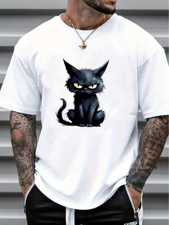 Manfinity Homme Men Cat Print Tee