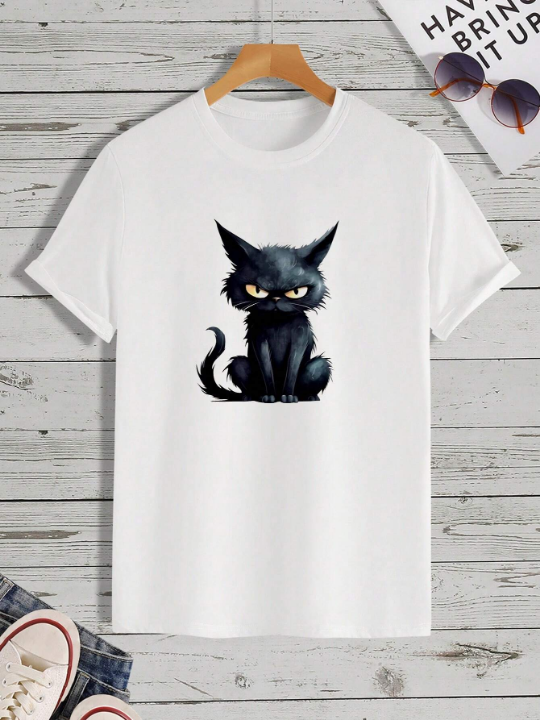 Manfinity Homme Men Cat Print Tee