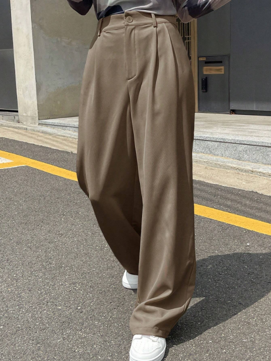 DAZY High Waist Plicated Detail Wide Leg Pants