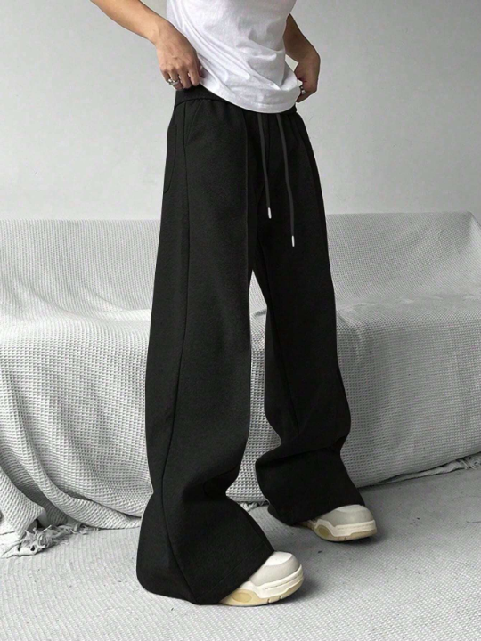 Manfinity Hypemode Men Drawstring Waist Wide Leg Oversize Sweatpants