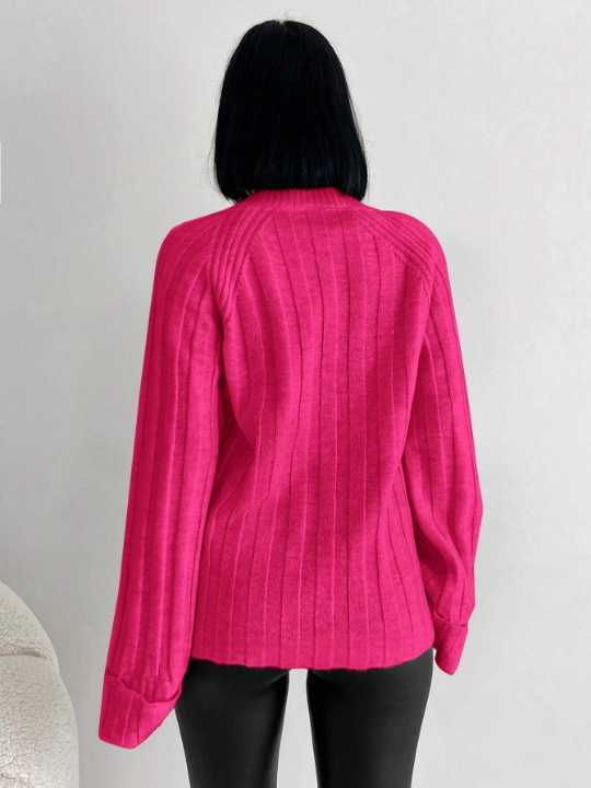 V Neck Raglan Sleeve Sweater