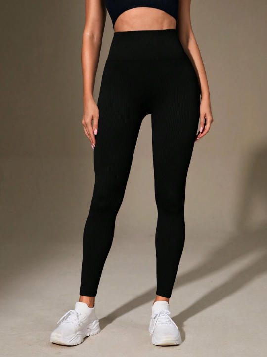 High Stretch Rib Knit Sports Leggings