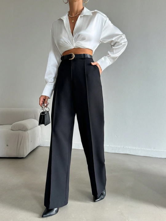 High Waist Straight Leg Pants