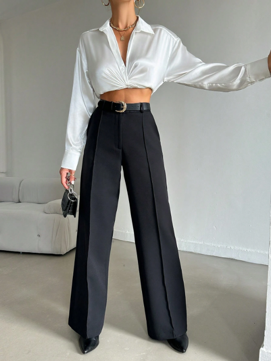 High Waist Straight Leg Pants