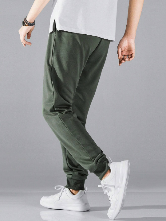 Manfinity Basics Men Drawstring Waist Slant Pocket Sweatpants