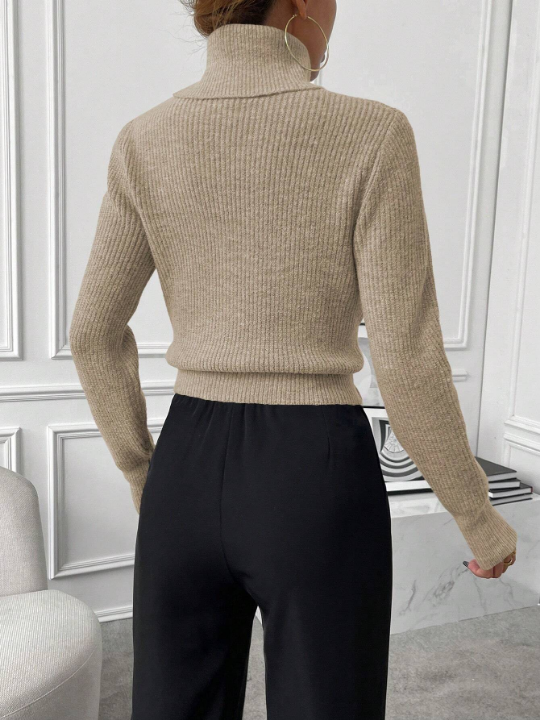 Priv Turtleneck Ribbed Knit Sweater