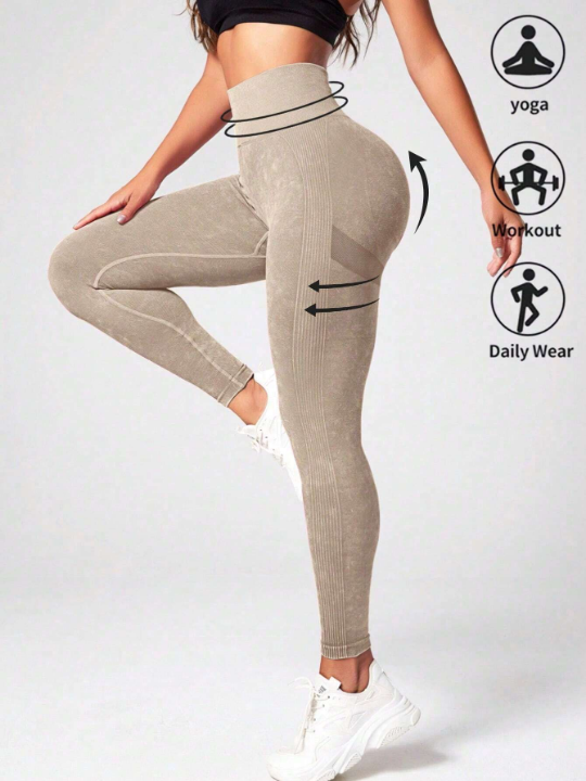 Yoga Basic Seamless Wide Waistband Sports Leggings