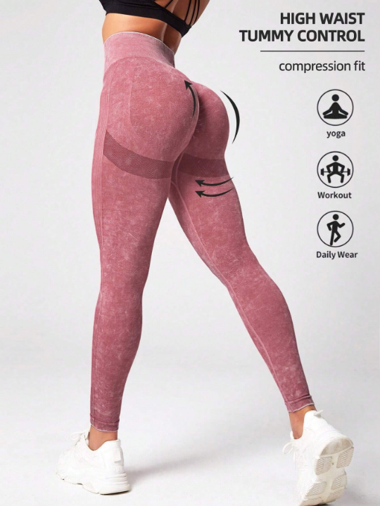 Yoga Trendy Tie Dye Tummy Control Sports Leggings