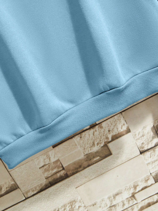 Men Solid Thermal Lined Sweatshirt Without Necklace