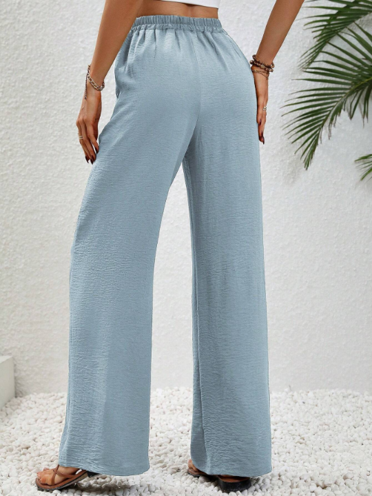 LUNE Elastic Waist Wide Leg Pants