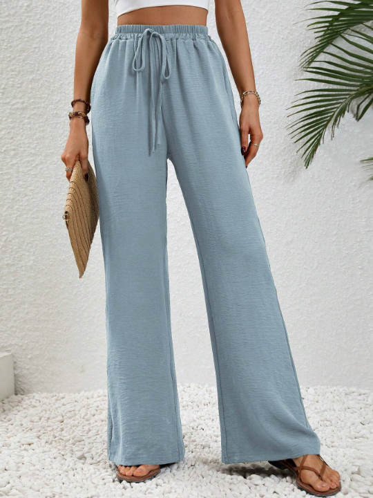 LUNE Elastic Waist Wide Leg Pants