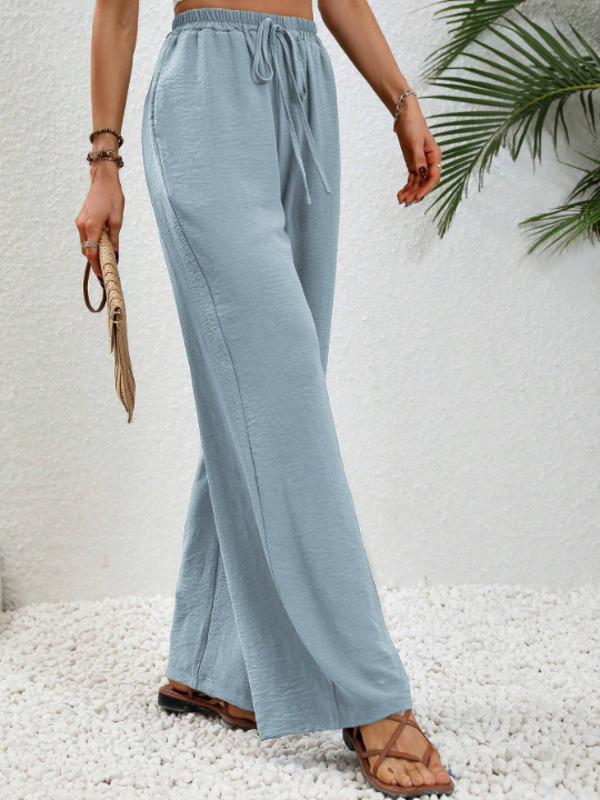 LUNE Elastic Waist Wide Leg Pants