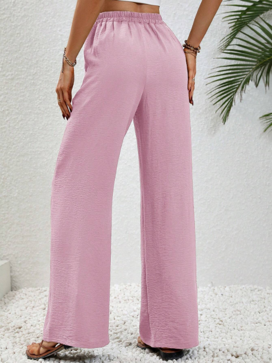 LUNE Knot Waist Slant Pocket Wide Leg Pants