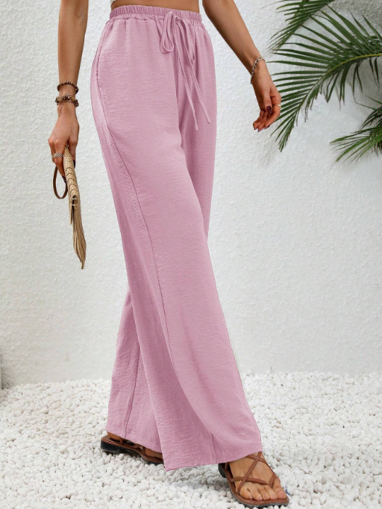 LUNE Knot Waist Slant Pocket Wide Leg Pants