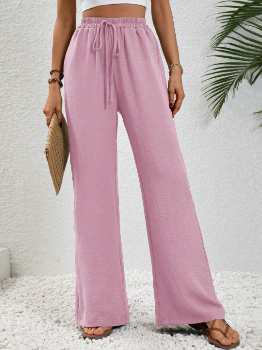 LUNE Knot Waist Slant Pocket Wide Leg Pants