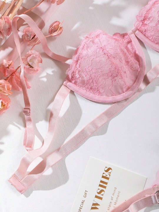 Floral Lace Underwire Lingerie Set